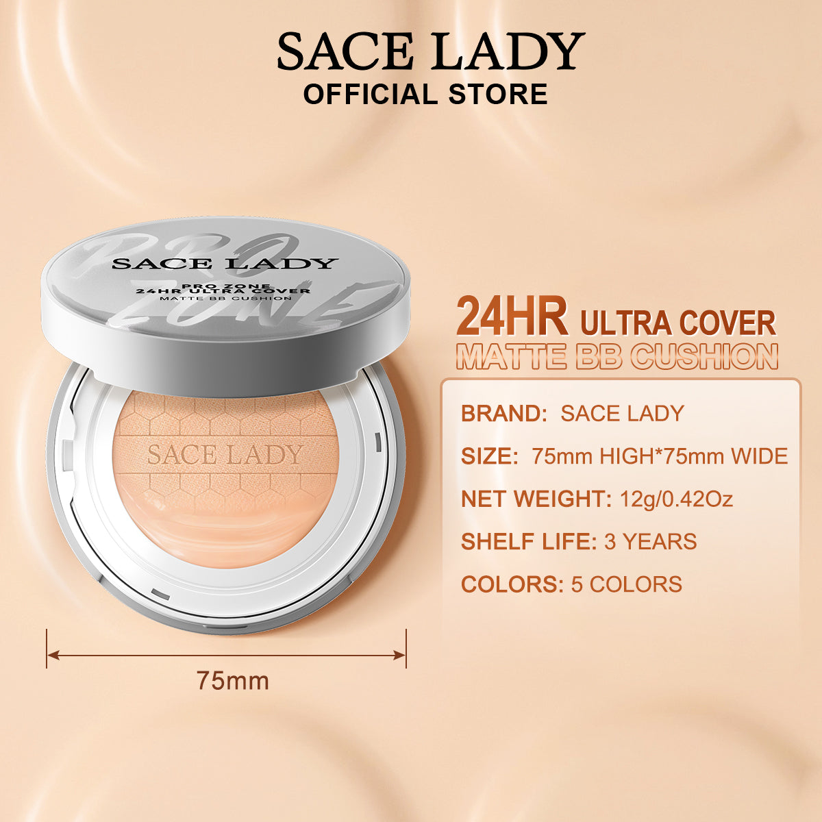 SACE LADY PRO ZONE 24HR Ultra Cover Matte BB Cushion