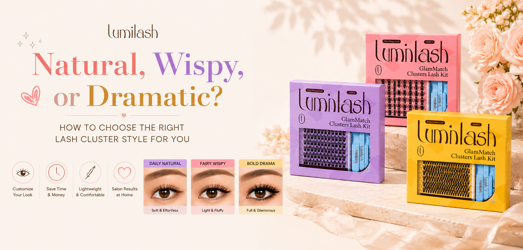 Natural, Wispy, or Dramatic? How to Choose the Right Lash Cluster Style for You