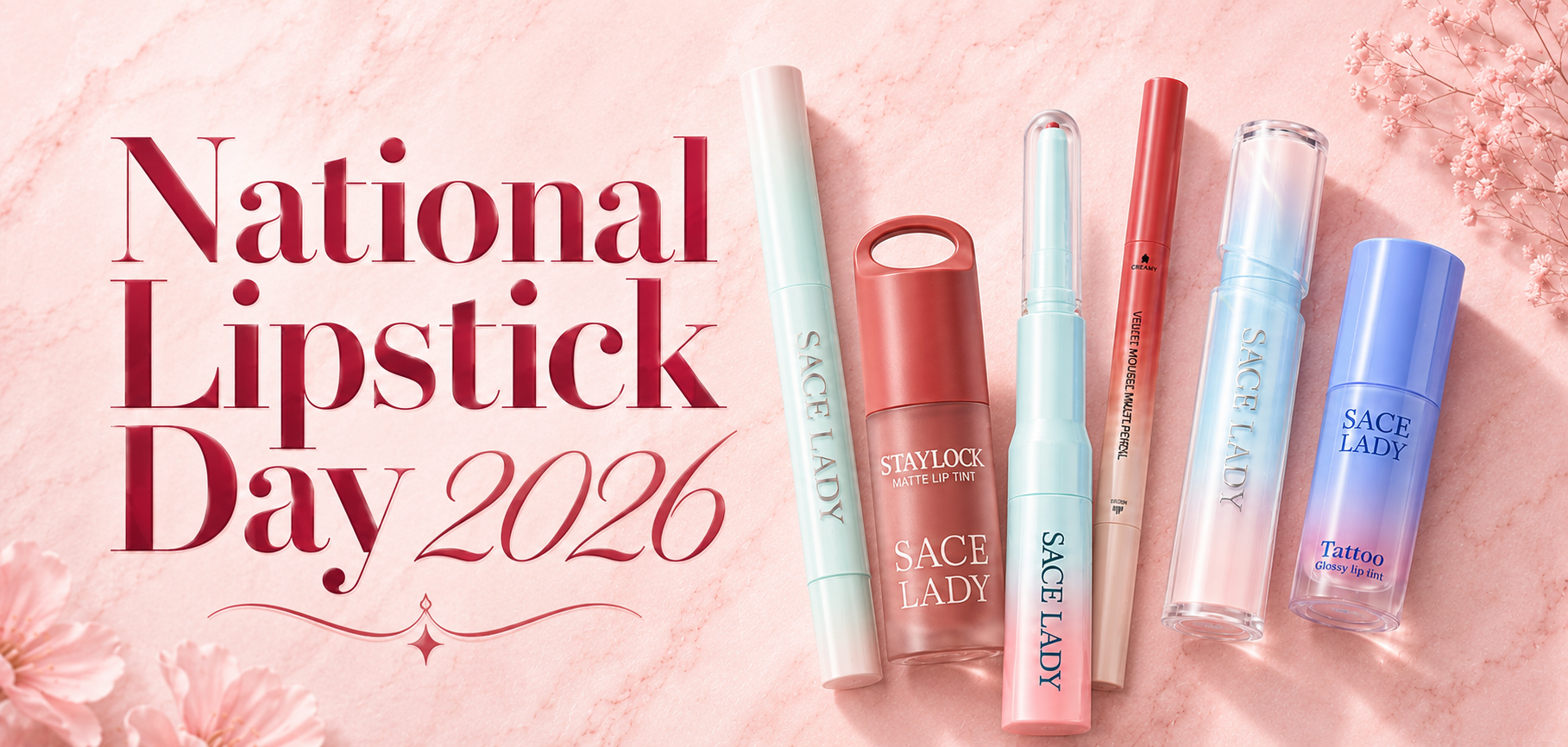 Selection of SACE LADY lipstick shades for National Lipstick Day