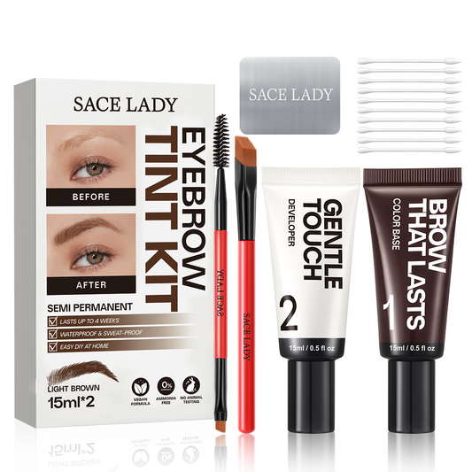 SACE LADY Waterproof Sweat-proof Eyebrow Tint Kit Semi Permanent Brow Tint for Women, Long Last Effect Up to 4 weeks