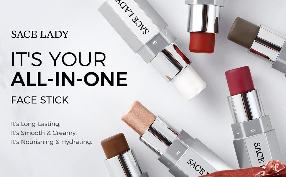 SACE LADY Contour Stick, Cool Toned Contour for Natural Sculpting, Easy to Blend & Long Lasting Cream Bronzer Stick Makeup for Face Eyes Lips