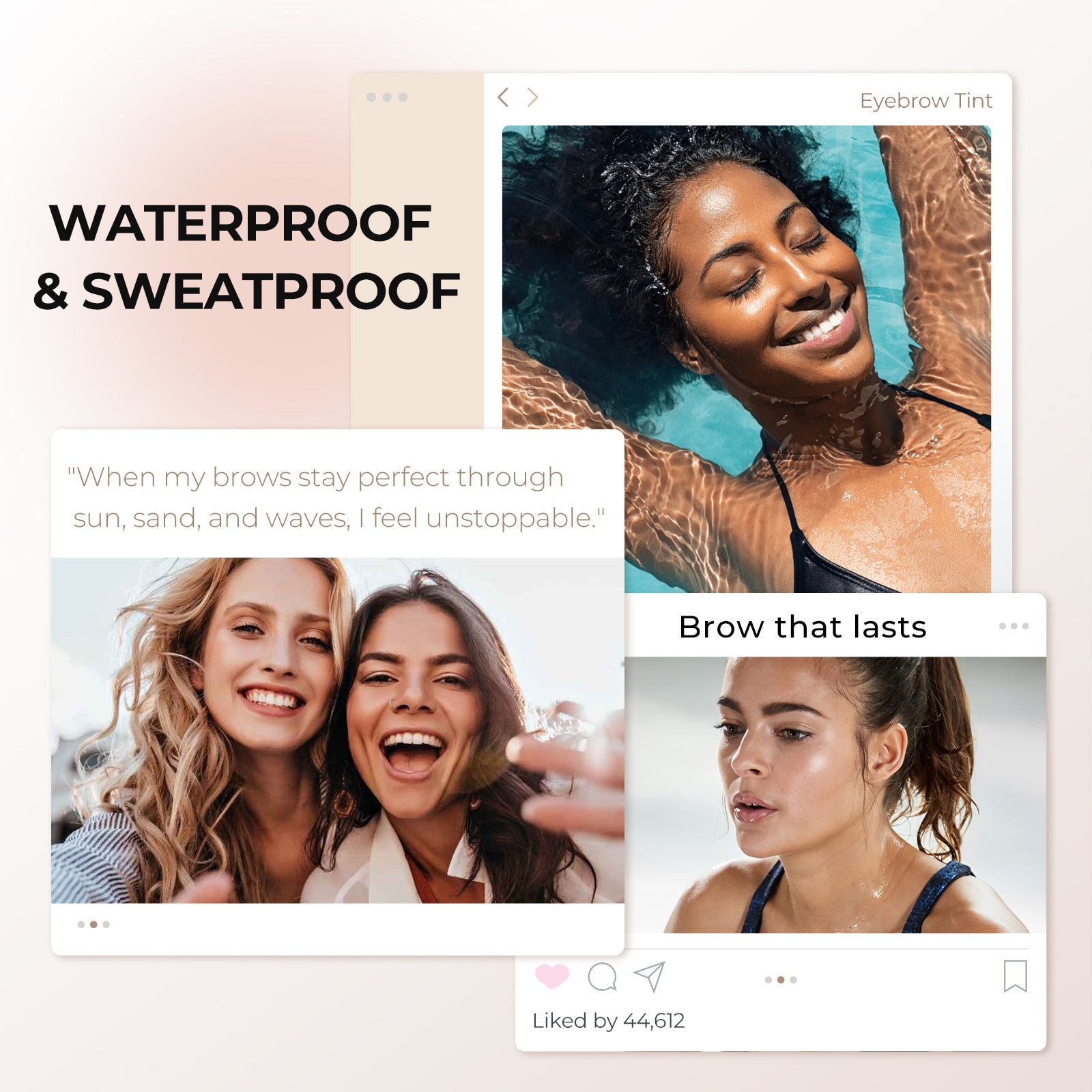 SACE LADY Waterproof Sweat-proof Eyebrow Tint Kit Semi Permanent Brow Tint for Women, Long Last Effect Up to 4 weeks