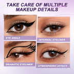 Four SACE LADY eyeliner looks showing inner-corner definition, lash-line detail and graphic wings