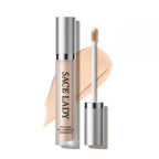 SACE LADY 24HR Full Coverage Concealer with silver cap, doe-foot applicator and beige cream swatch