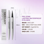SACE LADY Lasting Waterproof Eyeliner pens and box with dimensions and product specifications