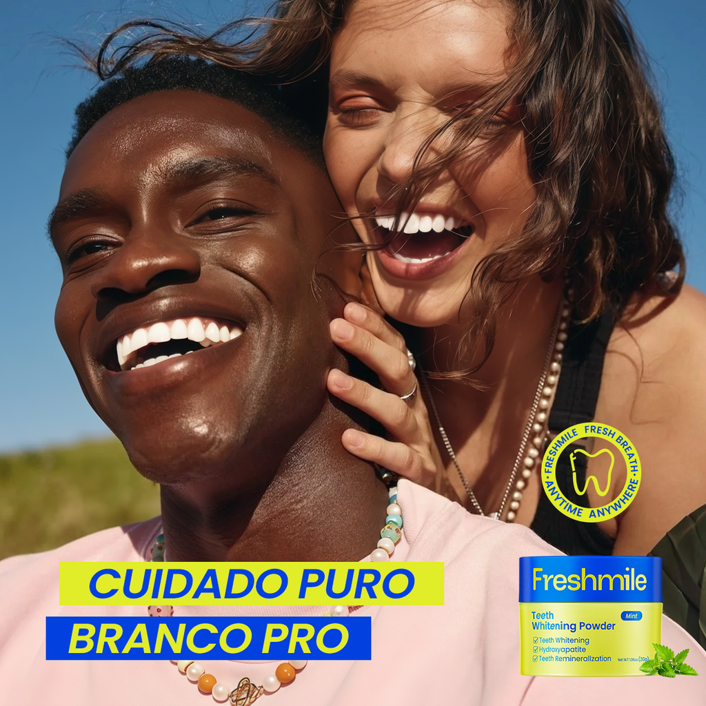 Hot Sale Pó clareador dental Freshmile Sabor menta Contém Hidroxiapatita in Brazil