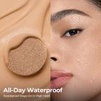 SACE LADY waterproof BB cushion shown with a water-resistant makeup finish