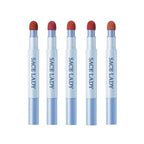 Five SACE LADY lip and cheek cream pens with sponge applicators in different colors