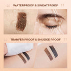 SACE LADY eyebrow cream swatches shown with water droplets and a wipe test