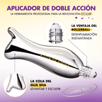 TIMMI Beauty eye serum with dual-action rollerball and gua sha-shaped applicator