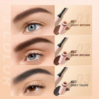SACE LADY eyebrow cream shade chart with Light Brown, Dark Brown and Grey Taupe brow looks