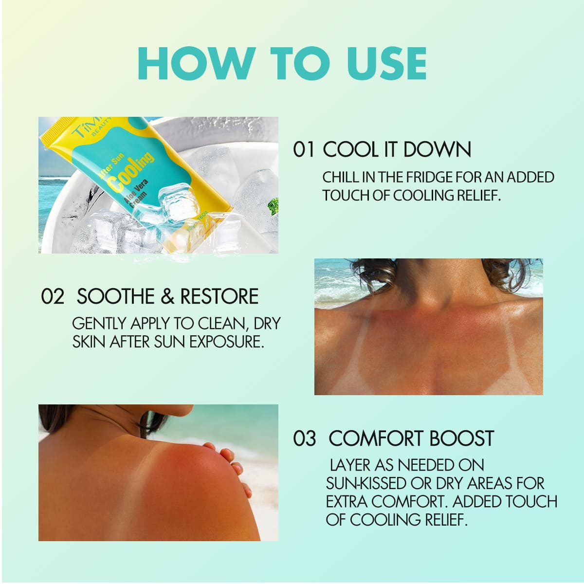 AFTER SUN COOLING ALOE VERA CREAM | Soothes & Hydrates, Barrier-Strengthening