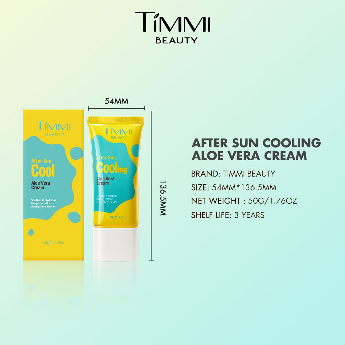 AFTER SUN COOLING ALOE VERA CREAM | Soothes & Hydrates, Barrier-Strengthening