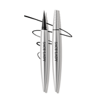 SACE LADY Lasting Waterproof Eyeliner in silver packaging with pointed tip and black line swatches