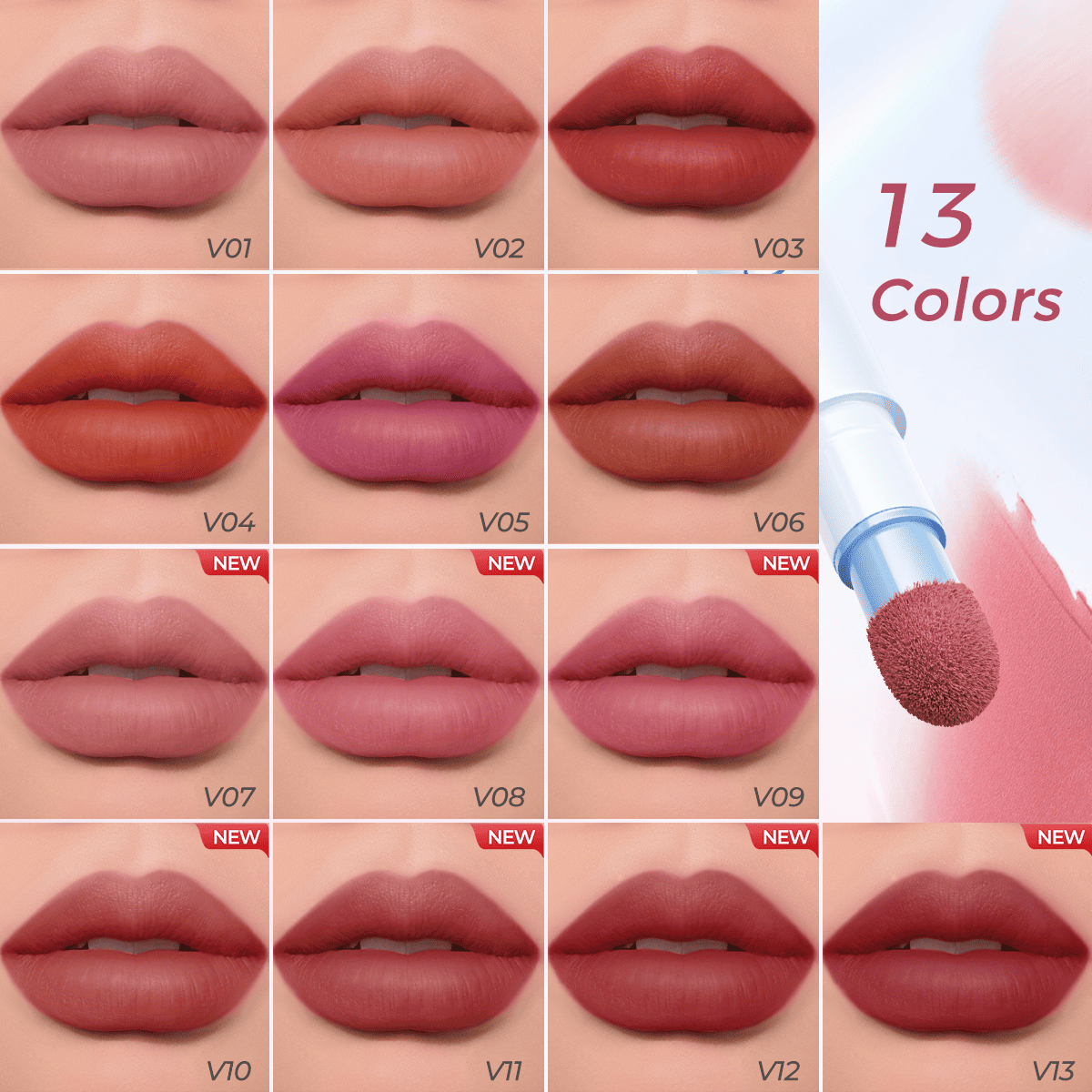 SACE LADY Air Cushion Lip and Cheek Cream Shade Range SACE LADY Air Cushion Lip and Cheek Cream 13 color shade range