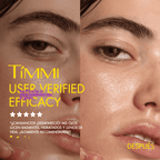 Before-and-after under-eye appearance with TIMMI Beauty Golden Glow Eye Mask