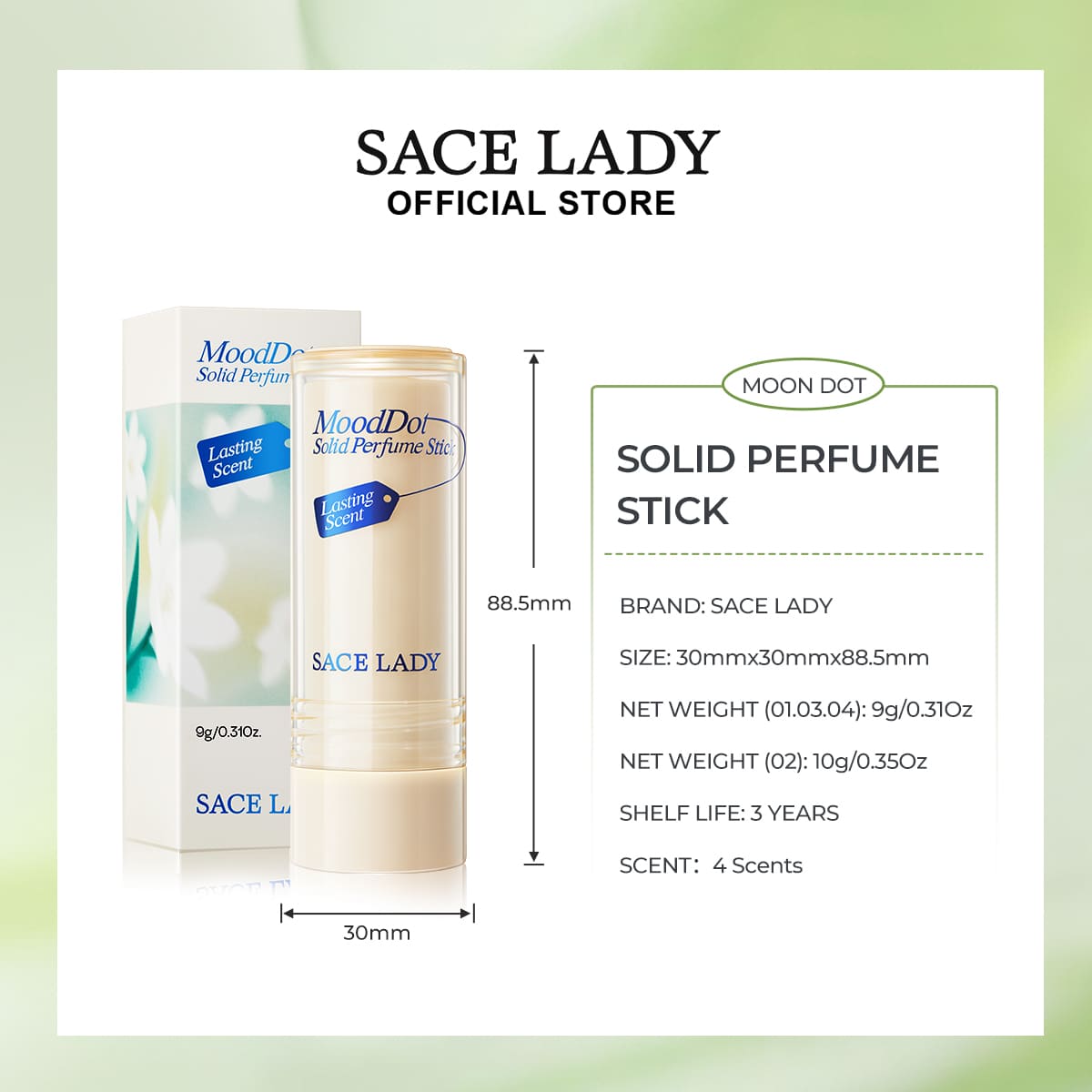 MOODDOT SOLID PERFUME STICK | Portable & Easy to Apply, Long-Lasting Scent