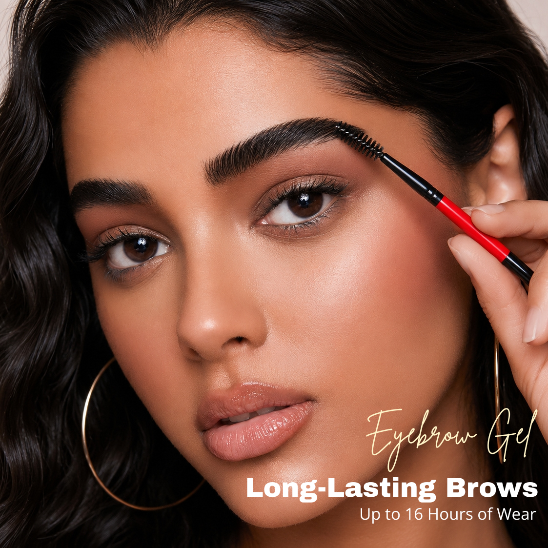 A model showing the usage of SACE LADY 3D Tinted Eyebrow Gel