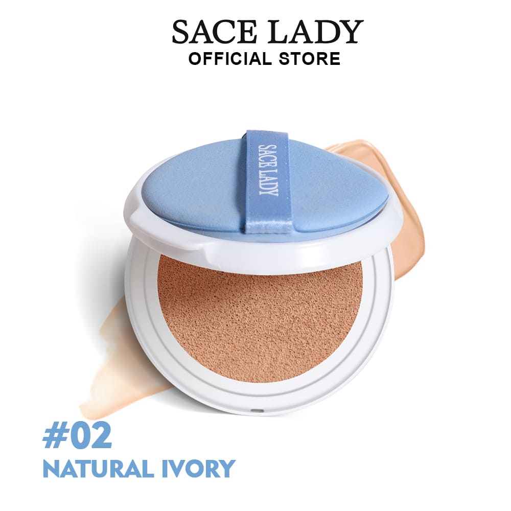 SACE LADY BB Cushion refill in shade 02 Natural Ivory with blue puff
