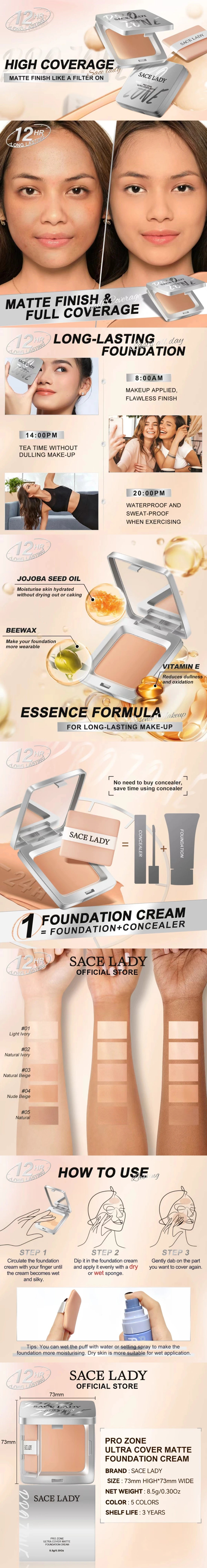 ULTRA COVER MATTE FOUNDATION CREAM | Long-Lasting, Waterproof, Full Coverage A+ Image