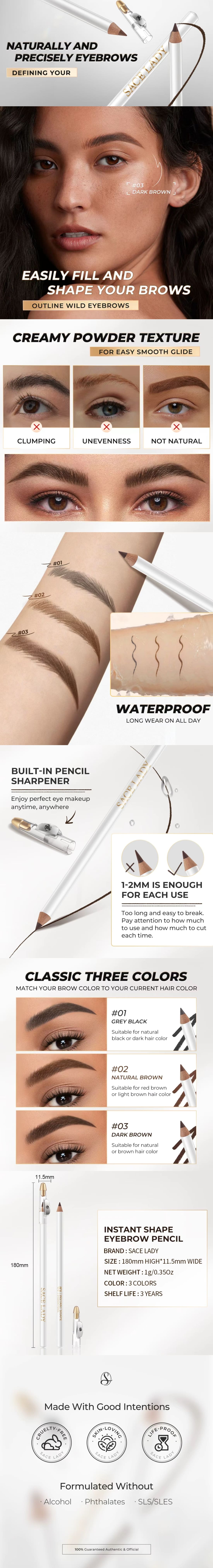 INSTANT SHAPE EYEBROW PENCIL | Natural-Looking, Built-In Pencil Sharpener A+ Image