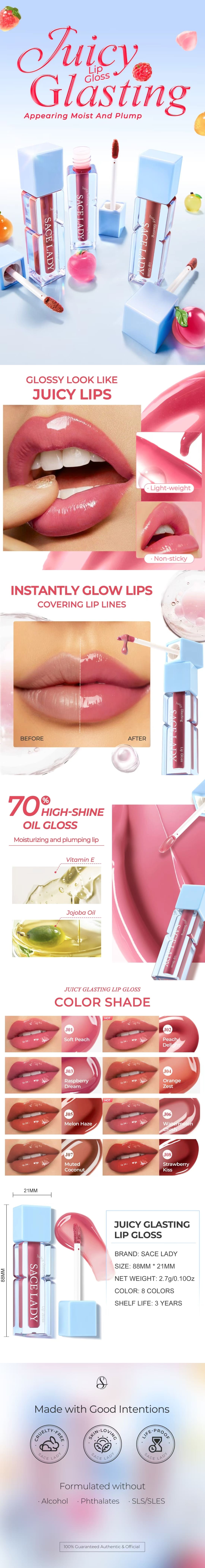 JUICY GLASTING LIP GLOSS | Moisturizing, Lightweight A+ Image