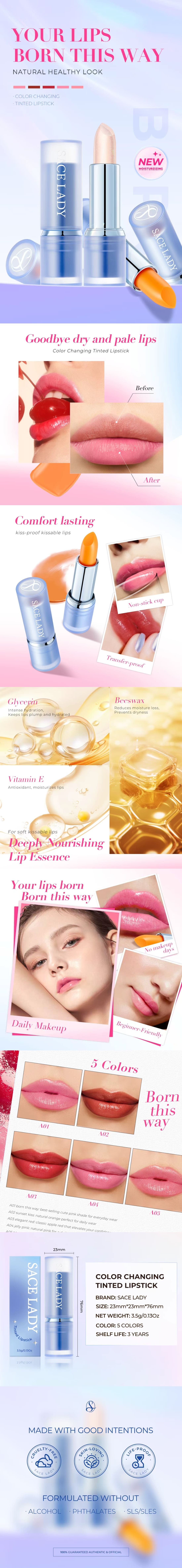 COLOR CHANGING TINTED LIPSTICK | Moisturizing, Personalized Lip Color A+ Image