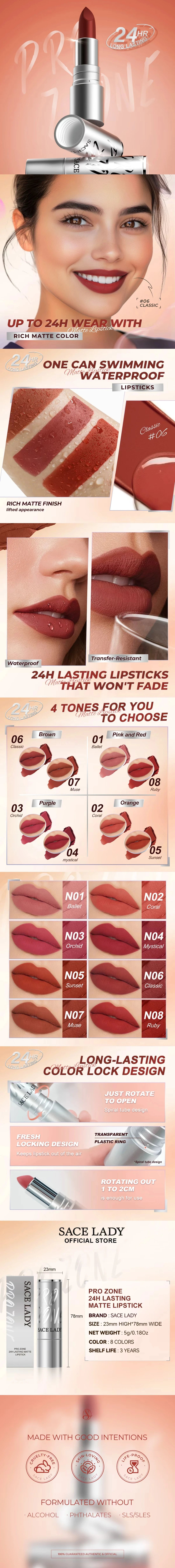 24H LASTING MATTE LIPSTICK | 24-Hour Longwear, Matte Finish, Wateerproof A+ Image