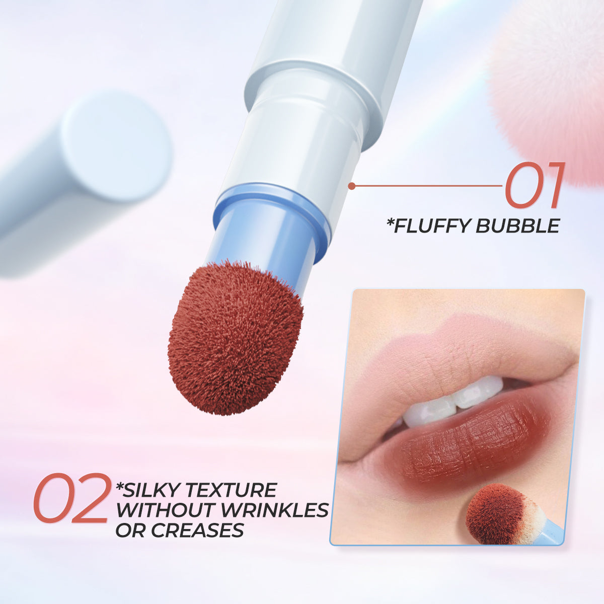 Sace Lady Air Cushion Lip Stain - Fluffy Sponge Applicator and Smooth Velvet Matte Finish Close-Up