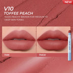 Sace Lady Air Cushion Lip and Cheek Shade V10 Toffee Peach - Thin and Thick Lip Swatch Comparison