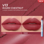 Sace Lady Air Cushion Lip and Cheek Shade V13 Warm Chestnut - Thin and Thick Lip Swatch Comparison