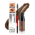 Sace Lady 3D Tinted Eyebrow Gel - Waterproof Long Lasting Brow Gel Set with Dual-Ended Brush and Before After Effect