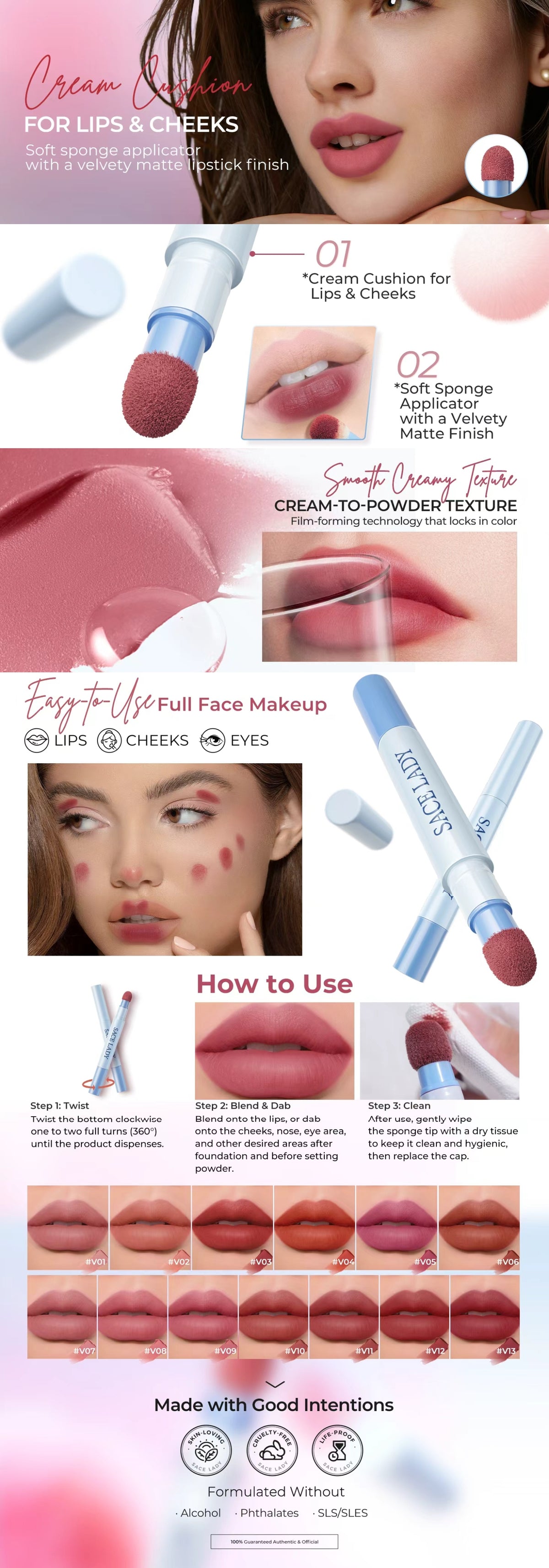 VELVET MATTE LIP & CHEEK CREAM A+ Image