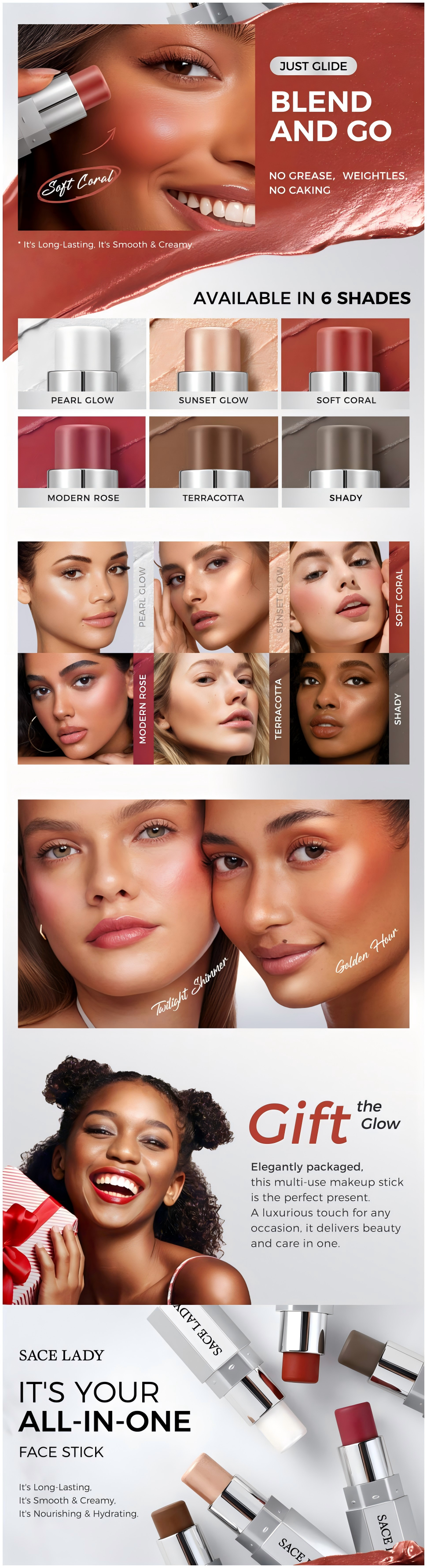 Bronzer, Highlighter, and Blush Stick A+ Image