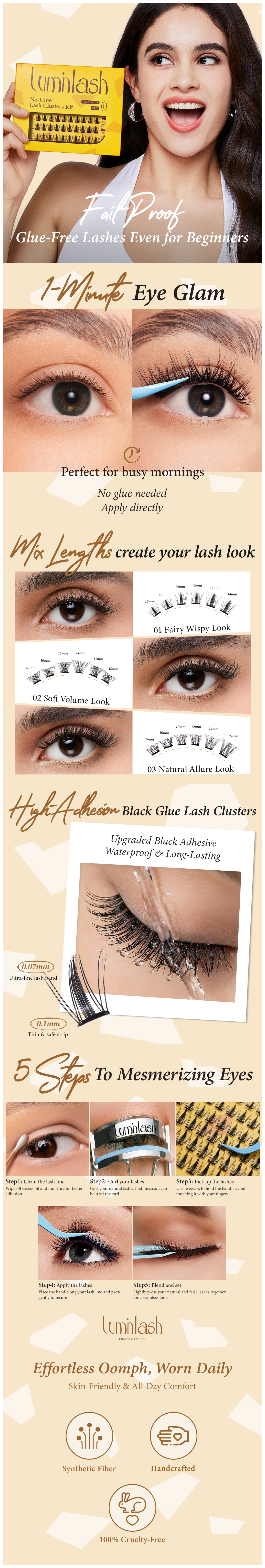 NO-GLUE LASH CLUSTERS KIT A+ Image