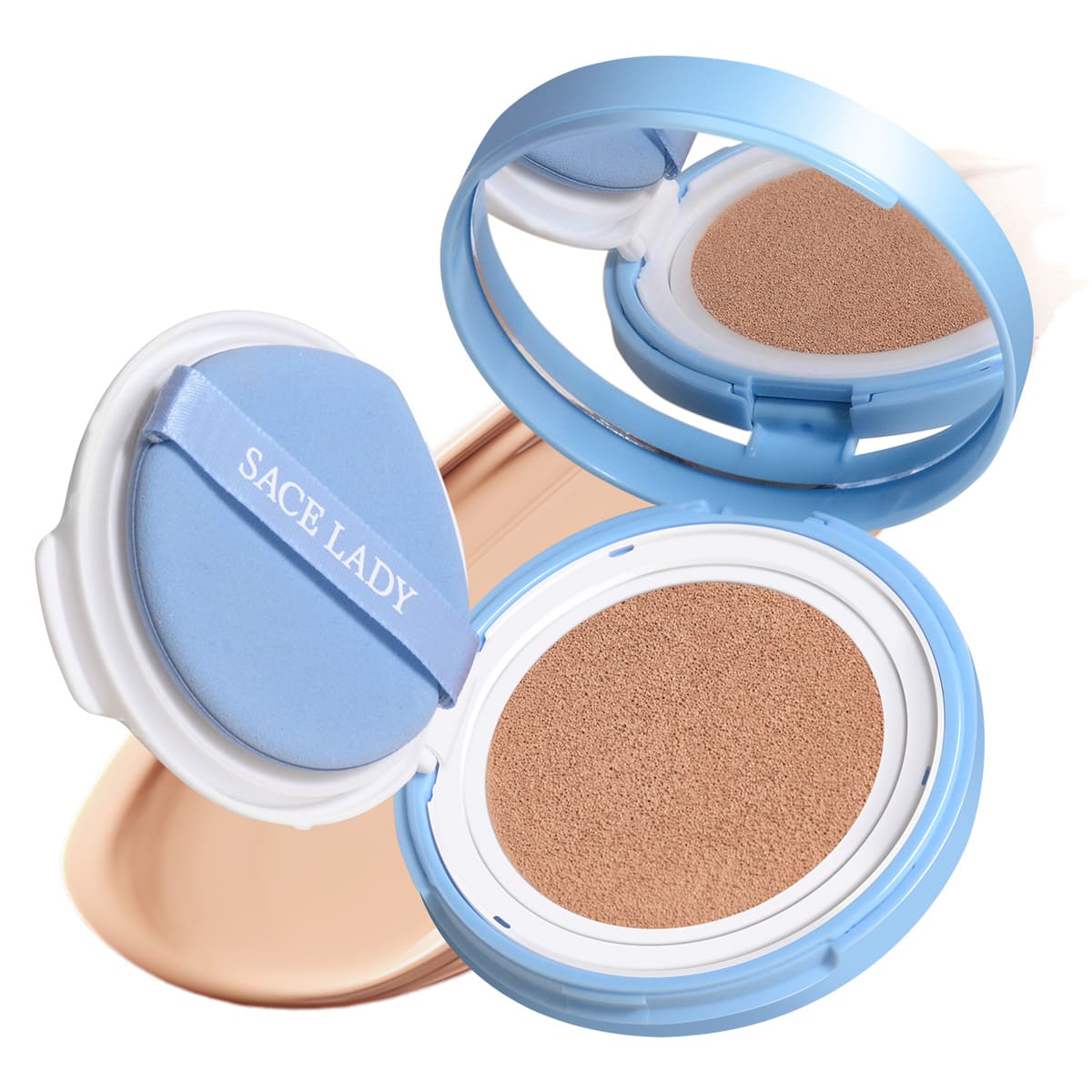 SACE LADY Lasting Waterproof BB Cushion compact open with puff and foundation
