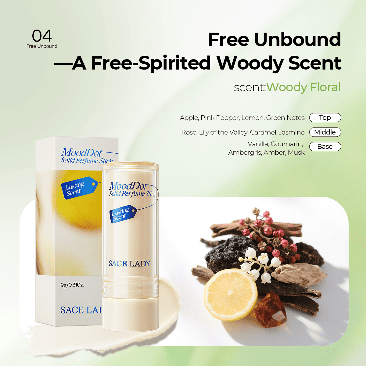 MOODDOT SOLID PERFUME STICK | Portable & Easy to Apply, Long-Lasting Scent
