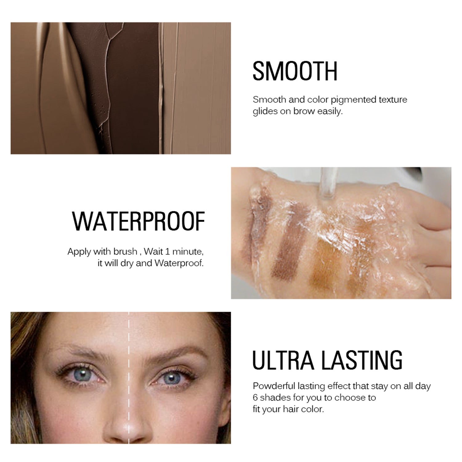 SACE LADY 3D Eyebrow Gel Long Lasting 24 Hours Waterproof Smudge-proof Brow Cream Makeup Kit